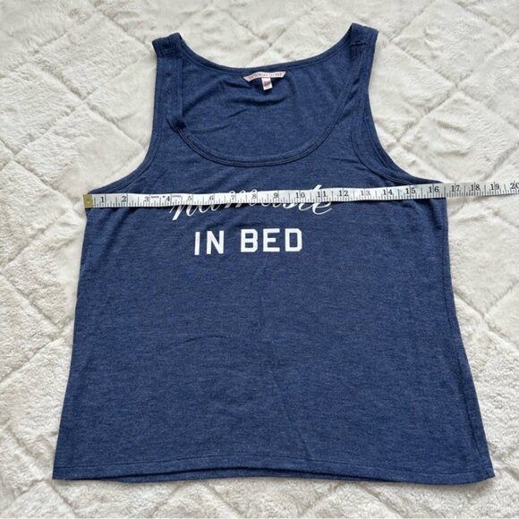 Victoria’s Secret | Heather Blue “Namaste in Bed” Tank Top | Size Small - Picture 7 of 8